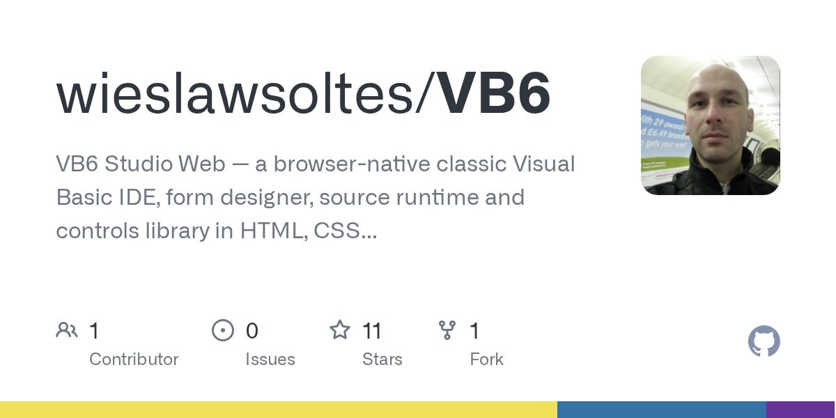VB6 Studio Web 0.6.0 מרחיב את יכולות הפיתוח בדפדפן