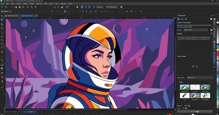 CorelDRAW-a Text-to-Vector AI əlavə edildi: alət nə verir