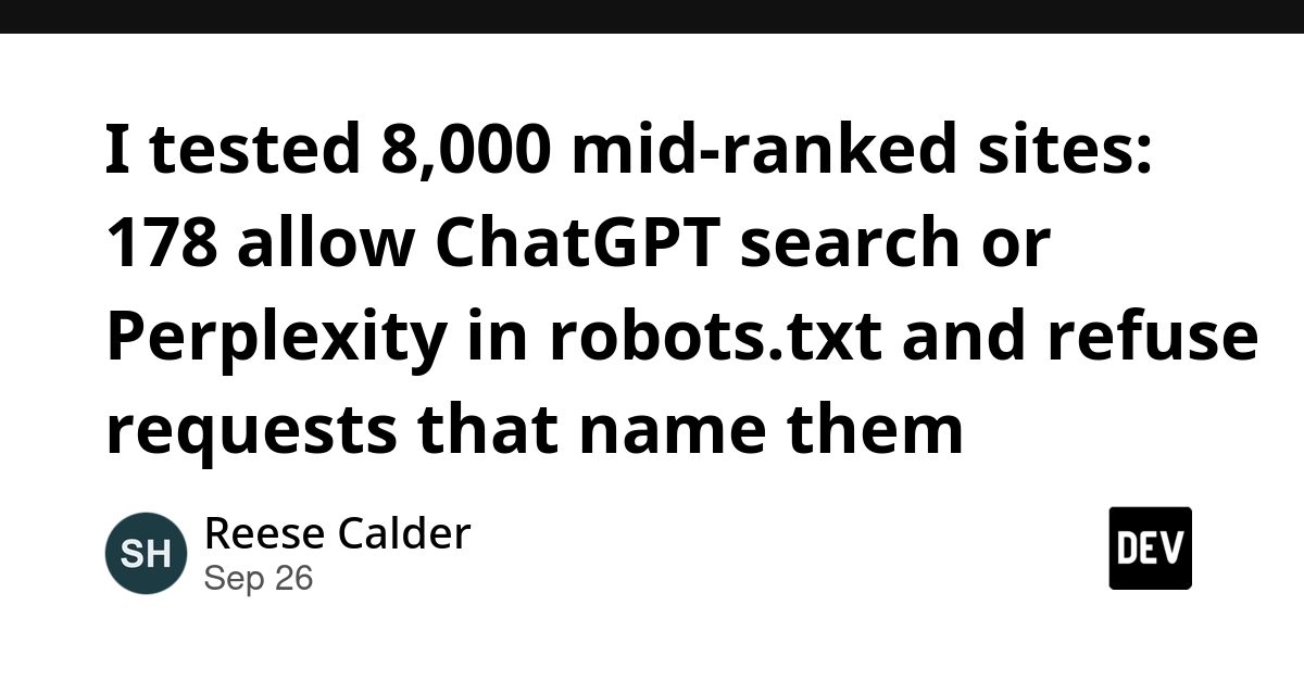 دراسة: 178 من أصل 8,000 موقعًا تمنع زواحف بحث AI رغم السماح بها في robots.txt