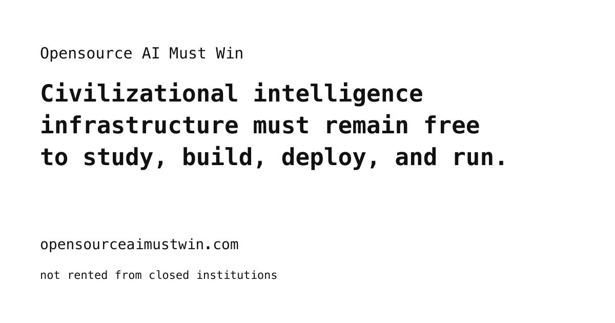 Manifesto argues open-source AI must win against a "subscription economy for cognition"