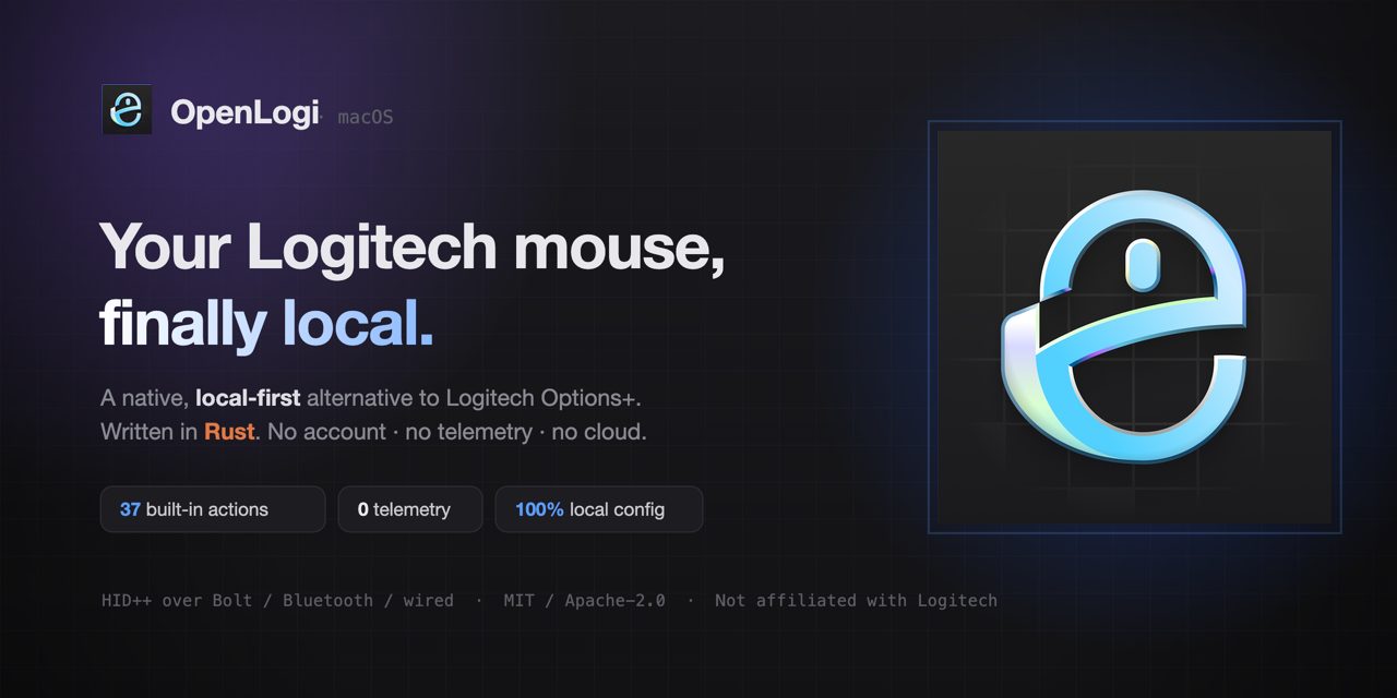 OpenLogi: بديل محلي مفتوح المصدر لبرنامج Logitech Options+