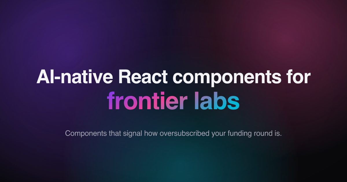 performative-ui: AI startap səhifələrini parodiya edən React kitabxanası