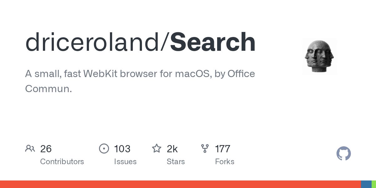 Search - דפדפן WebKit קטן ומהיר ל-macOS