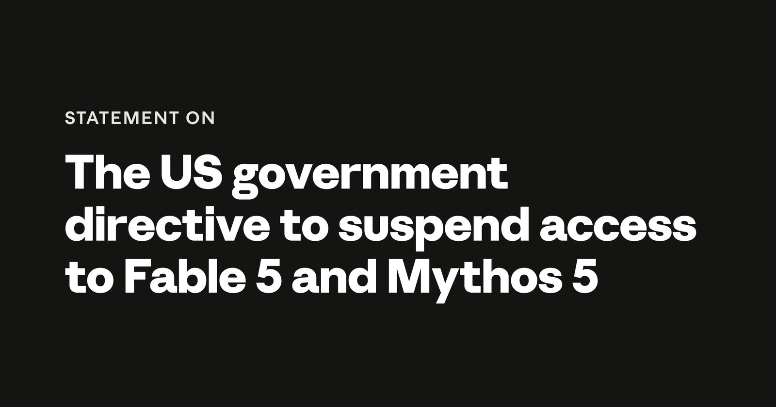 Anthropic disables Fable 5 and Mythos 5 after US export control directive
