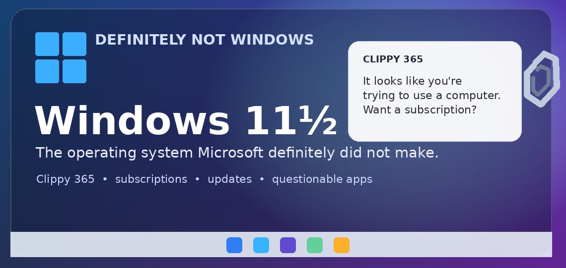 Windows 11½: محاكاة ساخرة داخل المتصفح تسخر من إعلانات Windows 11 واشتراكاته