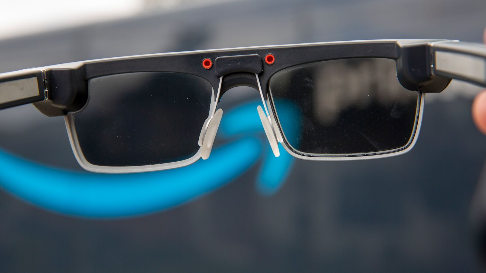 A close-up of Amazon's smart delivery glasses