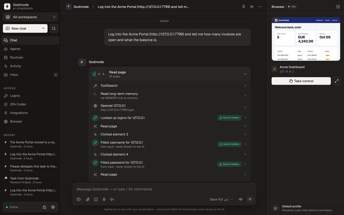 Godmode Bot kasadaki şifre ve 2FA koduyla portala giriyor