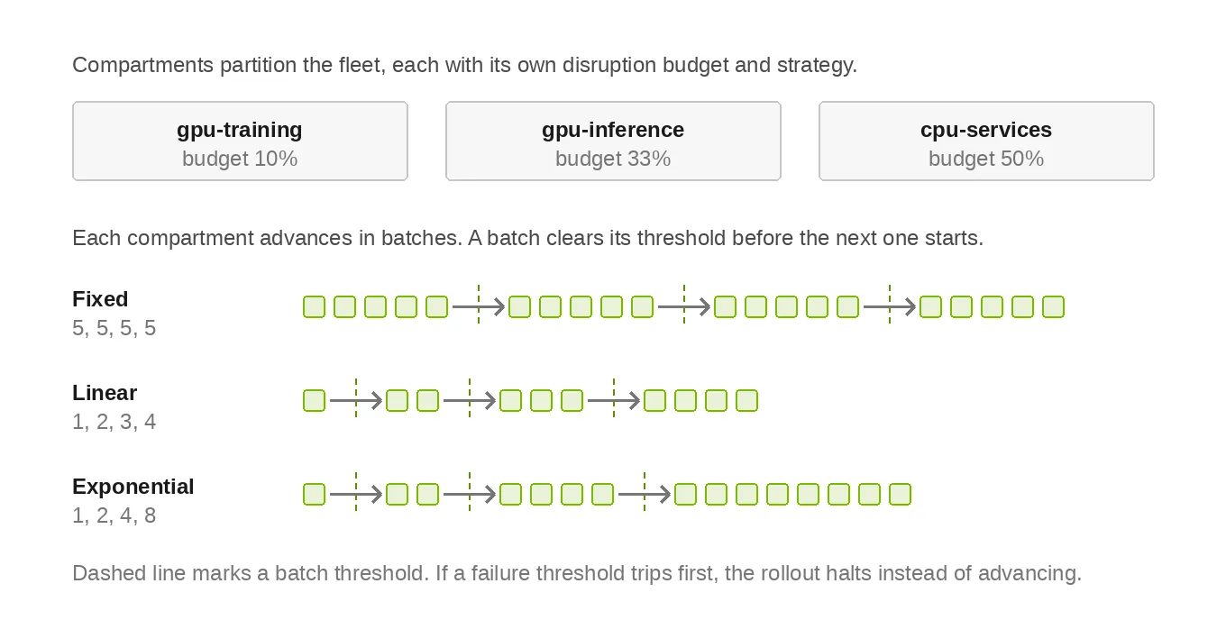 Fixed, linear and exponential rollout strategies compared