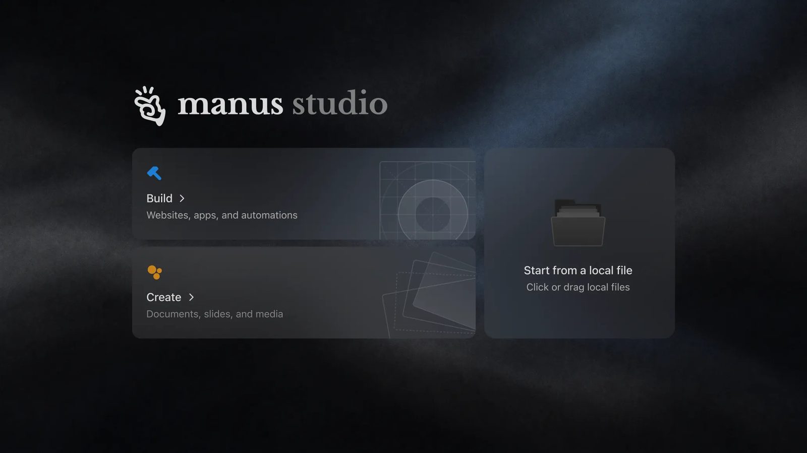 مساحة عمل Manus Studio
