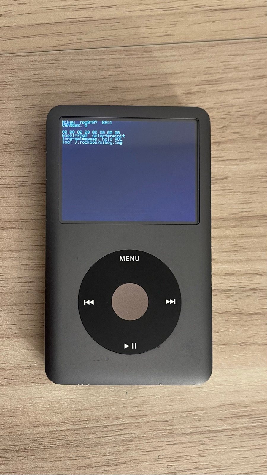 شاشة الهندسة العكسية في Rockbox على iPod Classic
