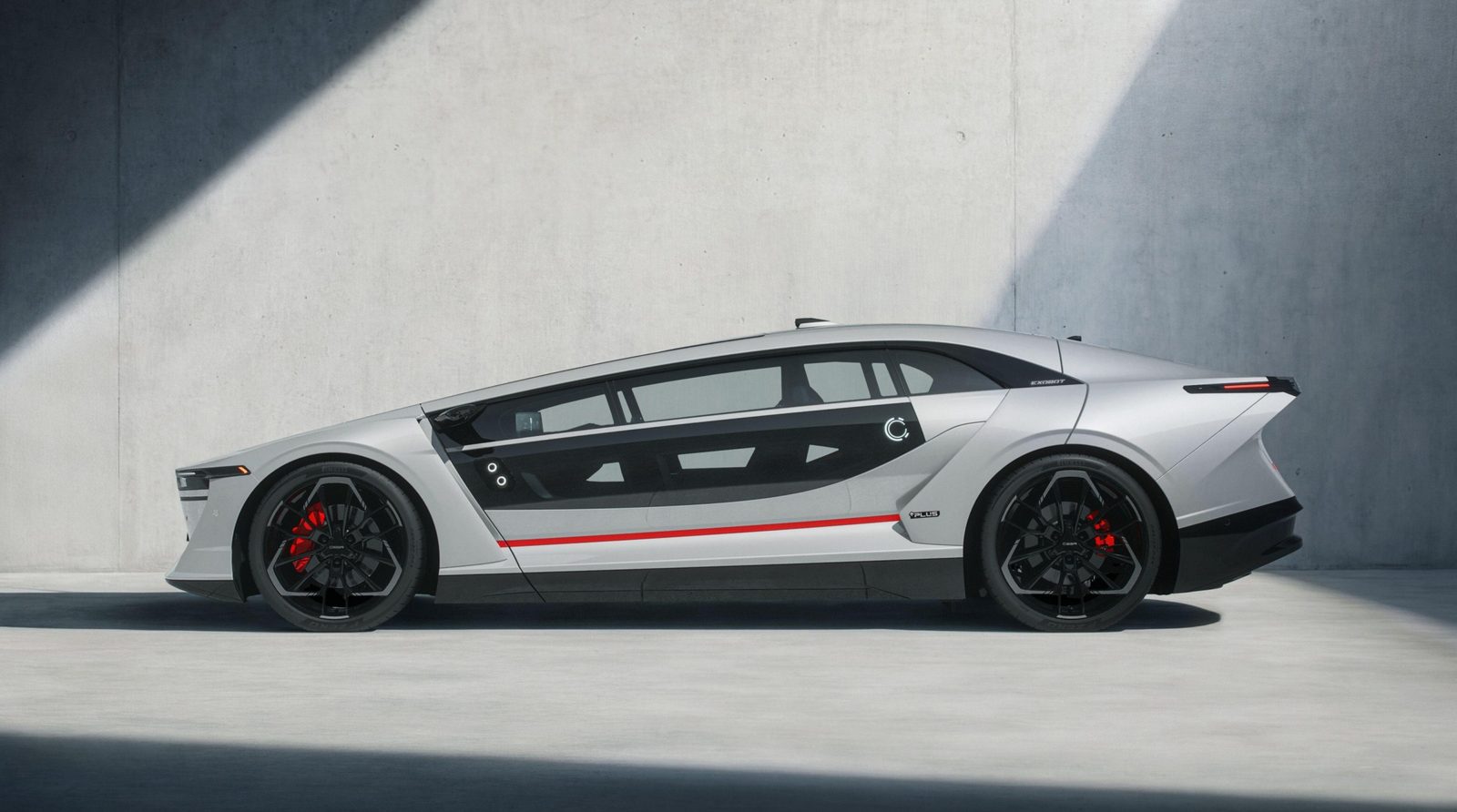 The Exobot sedan, side view
